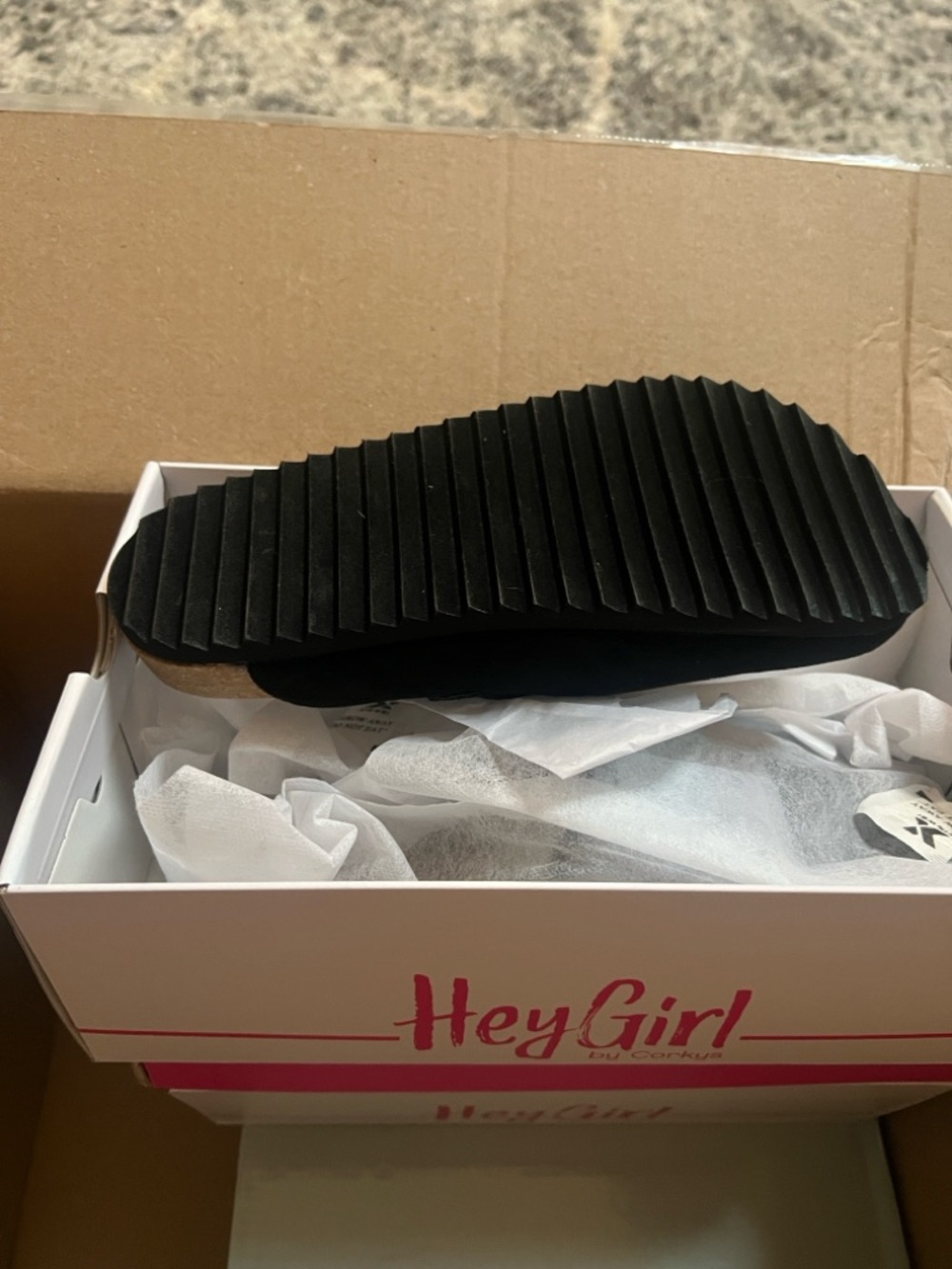Corkys Black Suede Slide Clog with Silver Buckle - Picture 3 of 6
